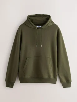 Hot Next Cotton Rich Jersey Overhead Hoodies 2 Pack Blue/Khaki Green