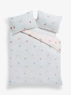 Sale Next Blue/Natural Breakfast In Bed Reversible Duvet Cover and Pillowcase Set