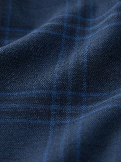 Sale Next Blue/Navy Check Pull On Suit Trousers (3-16yrs)