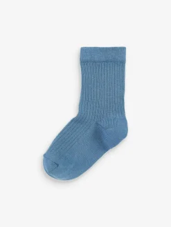 Sale Next Cotton Rich Fine Rib Socks 7 Pack Blue/Navy