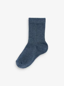 Sale Next Cotton Rich Fine Rib Socks 7 Pack Blue/Navy