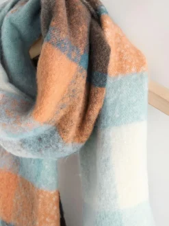 Clearance Next Heavyweight Brushed Blanket Scarf Blue/Orange