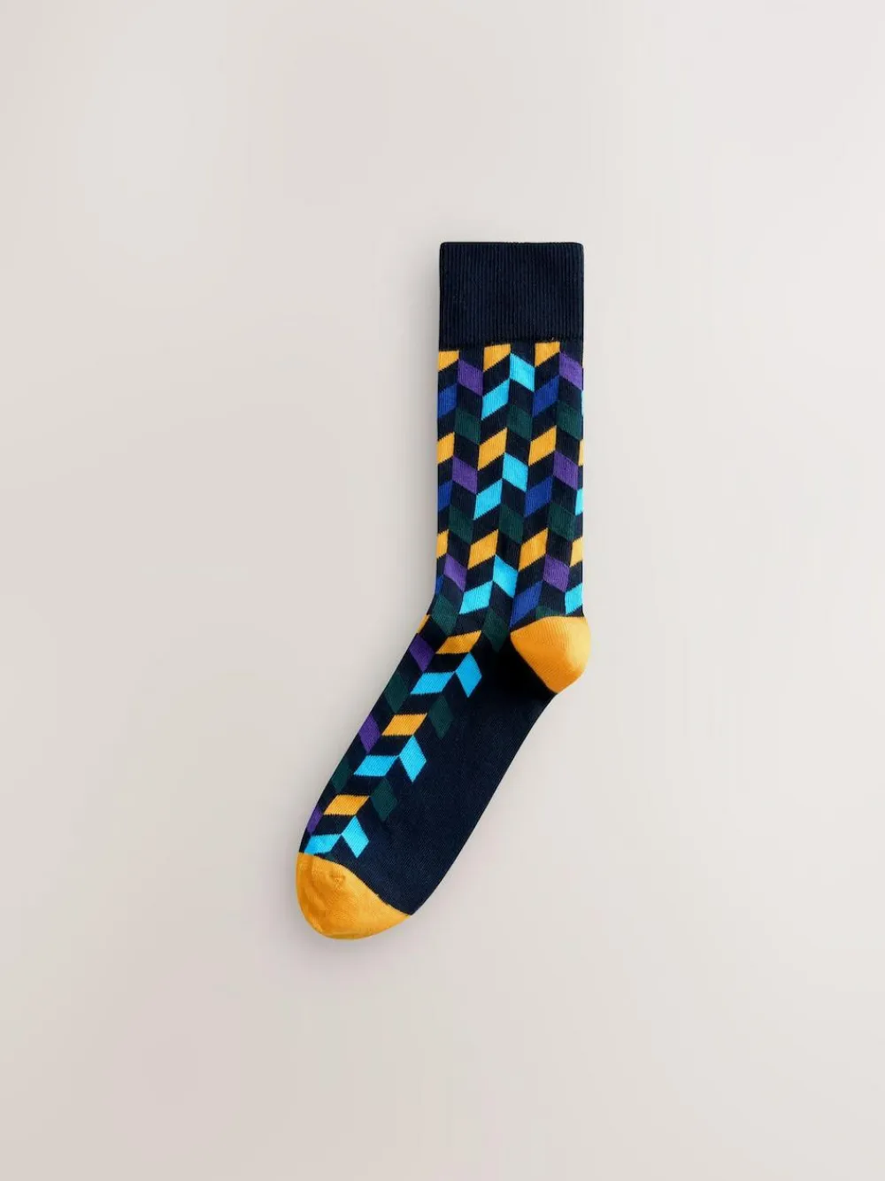 Online Next Blue/Orange Pattern Socks 8 Pack