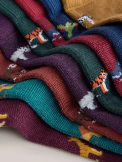 Clearance Next Blue/Red Safari Animals Fun Pattern Socks 8 Pack
