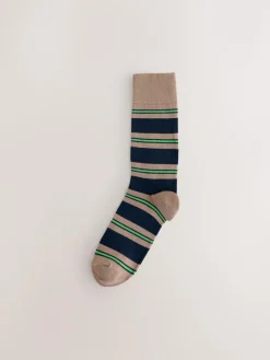 Next Blue/Red/Brown Striped Pattern Socks 8 Pack^ Socks|Socks