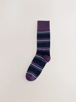 Next Blue/Red/Brown Striped Pattern Socks 8 Pack^ Socks|Socks