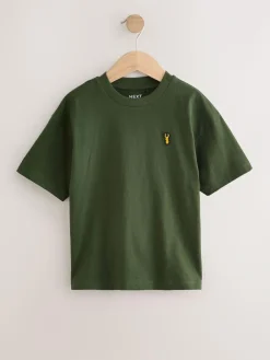 Hot Next Relaxed Fit Short Sleeve T-Shirts 4 Pack (3-16yrs) Blue/Rust/Khaki/Black