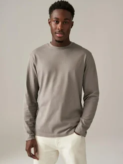 Sale Next Regular Fit Regular Fit Long Sleeve 100% Cotton T-Shirts 5 Pack Blues/Grey/Neutrals