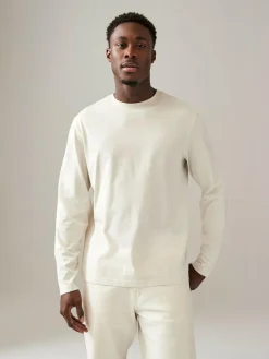 Sale Next Regular Fit Regular Fit Long Sleeve 100% Cotton T-Shirts 5 Pack Blues/Grey/Neutrals