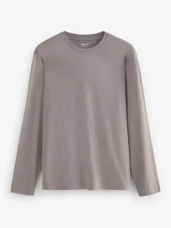 Sale Next Regular Fit Regular Fit Long Sleeve 100% Cotton T-Shirts 5 Pack Blues/Grey/Neutrals