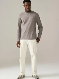 Sale Next Regular Fit Regular Fit Long Sleeve 100% Cotton T-Shirts 5 Pack Blues/Grey/Neutrals