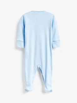 Next Blue/White 5 Pack Baby Sleepsuits (0-2yrs)^BOY Nightwear|Nightwear