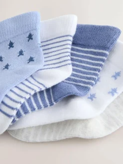 Best Next Blue/White Baby Socks 5 Pack (0mths-2yrs)
