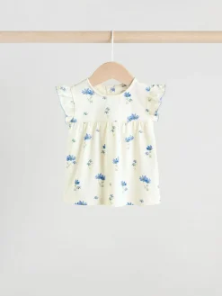 Next Blue/White Floral Baby Frill T-Shirt and Shorts Set 6 Piece (0mths-2yrs)^ Shorts|Tops