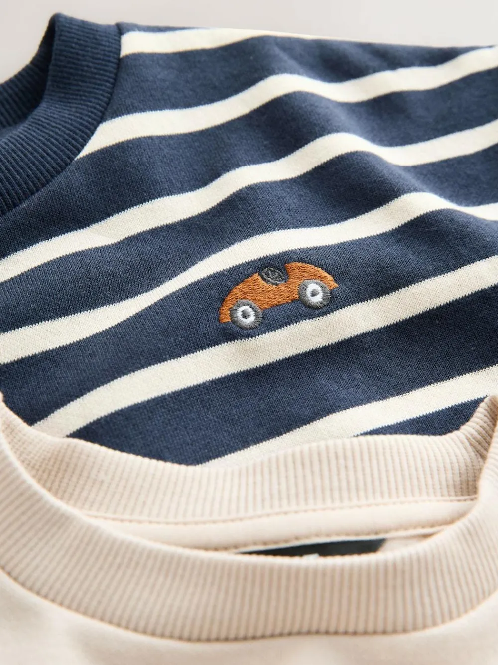 Discount Next Blue/White Stripe/Car Sweatshirts and Leggings Set 2 Pack (3mths-7yrs)