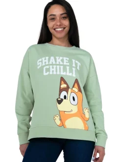 New Character Bluey Green Ladies Chilli Sweatshirt
