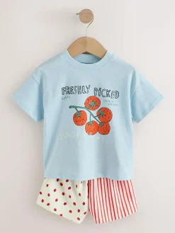 Outlet Next Blue/Yellow Top & Shorts Set 2 Pack (3mths-7yrs)