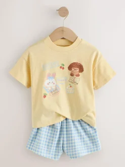 Outlet Next Blue/Yellow Top & Shorts Set 2 Pack (3mths-7yrs)