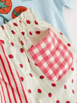 Outlet Next Blue/Yellow Top & Shorts Set 2 Pack (3mths-7yrs)