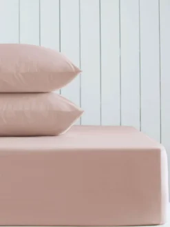 Sale Next Blush Pink Cotton Rich Deep Fitted Bed Sheet