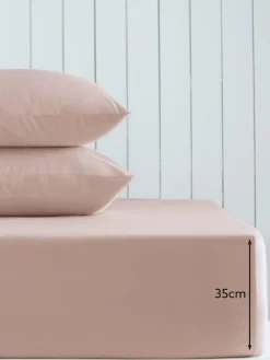Sale Next Blush Pink Cotton Rich Deep Fitted Bed Sheet
