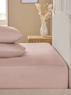 Next Blush Pink Cotton Rich Fitted Bed Sheet^ Bedsheets & Pillow Cases