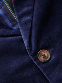 Online Boden Blue Classic Velvet Blazer