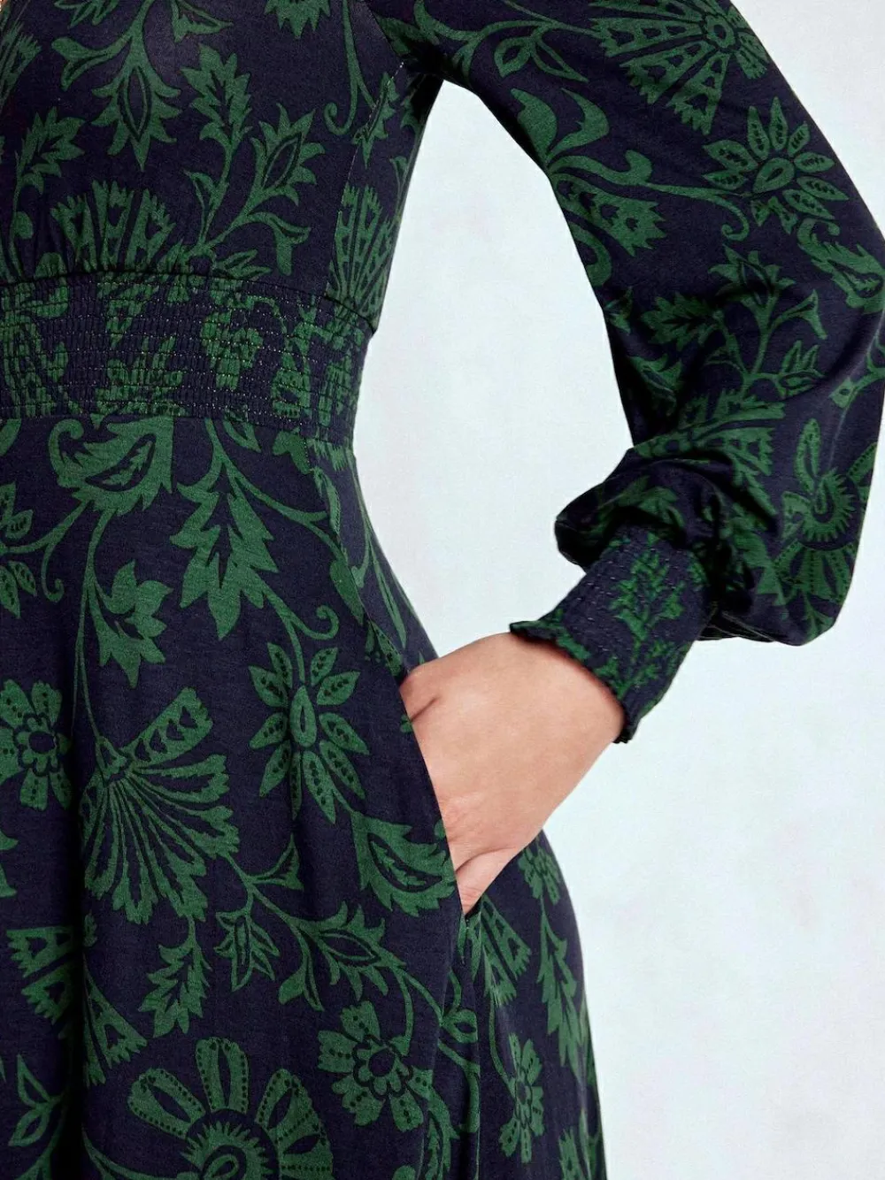 Clearance Boden Blue Ivy Smocked Midi Dress