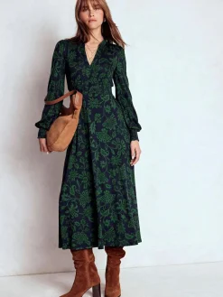 Clearance Boden Blue Ivy Smocked Midi Dress