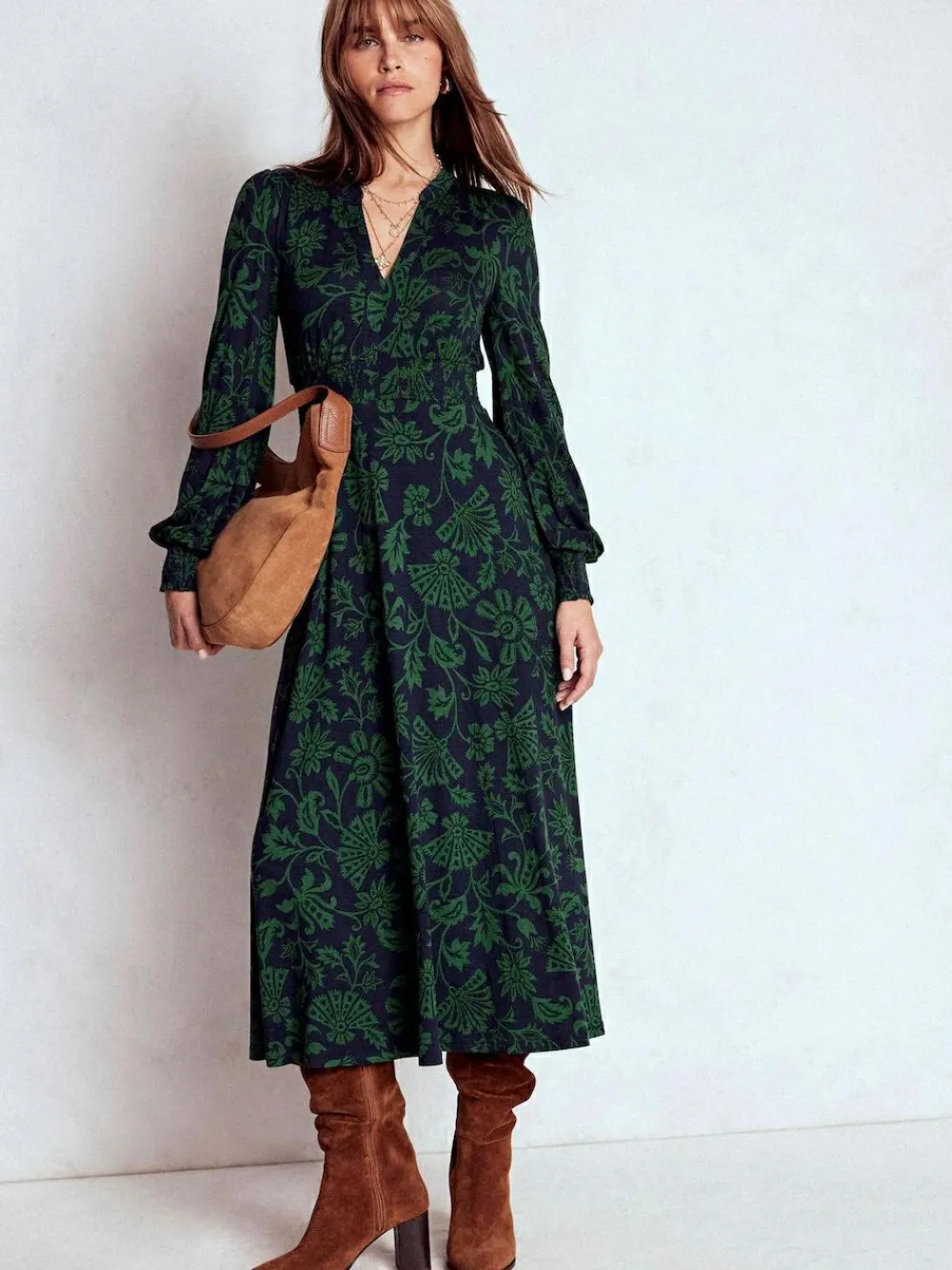 Clearance Boden Blue Ivy Smocked Midi Dress