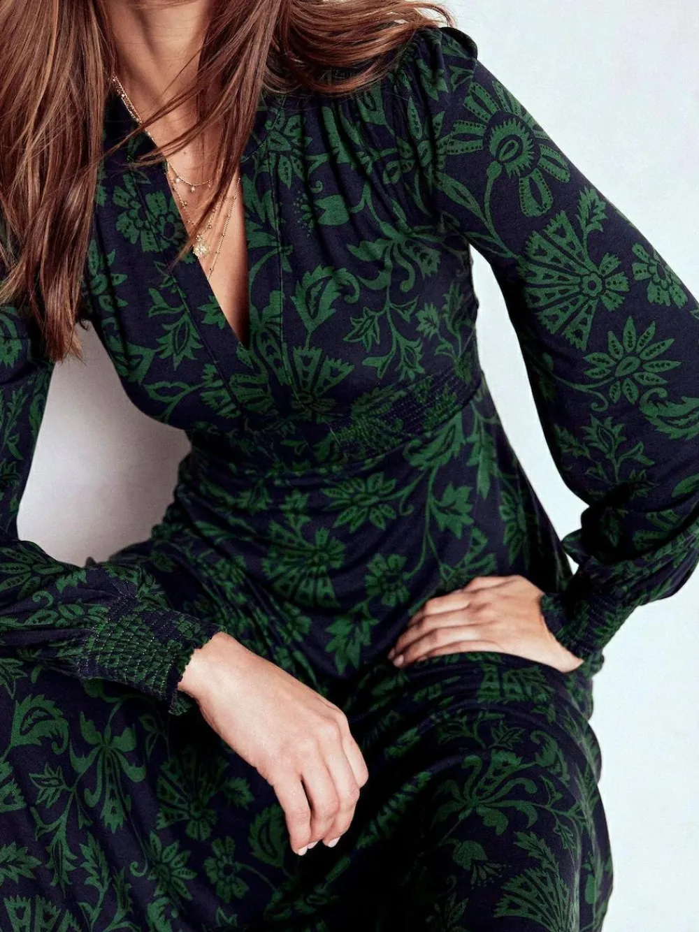 Clearance Boden Blue Ivy Smocked Midi Dress