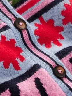 Boden Blue Long Jacquard Cardigan