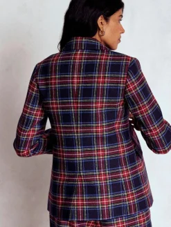 New Boden Blue Stamford Wool-Blend Check Blazer