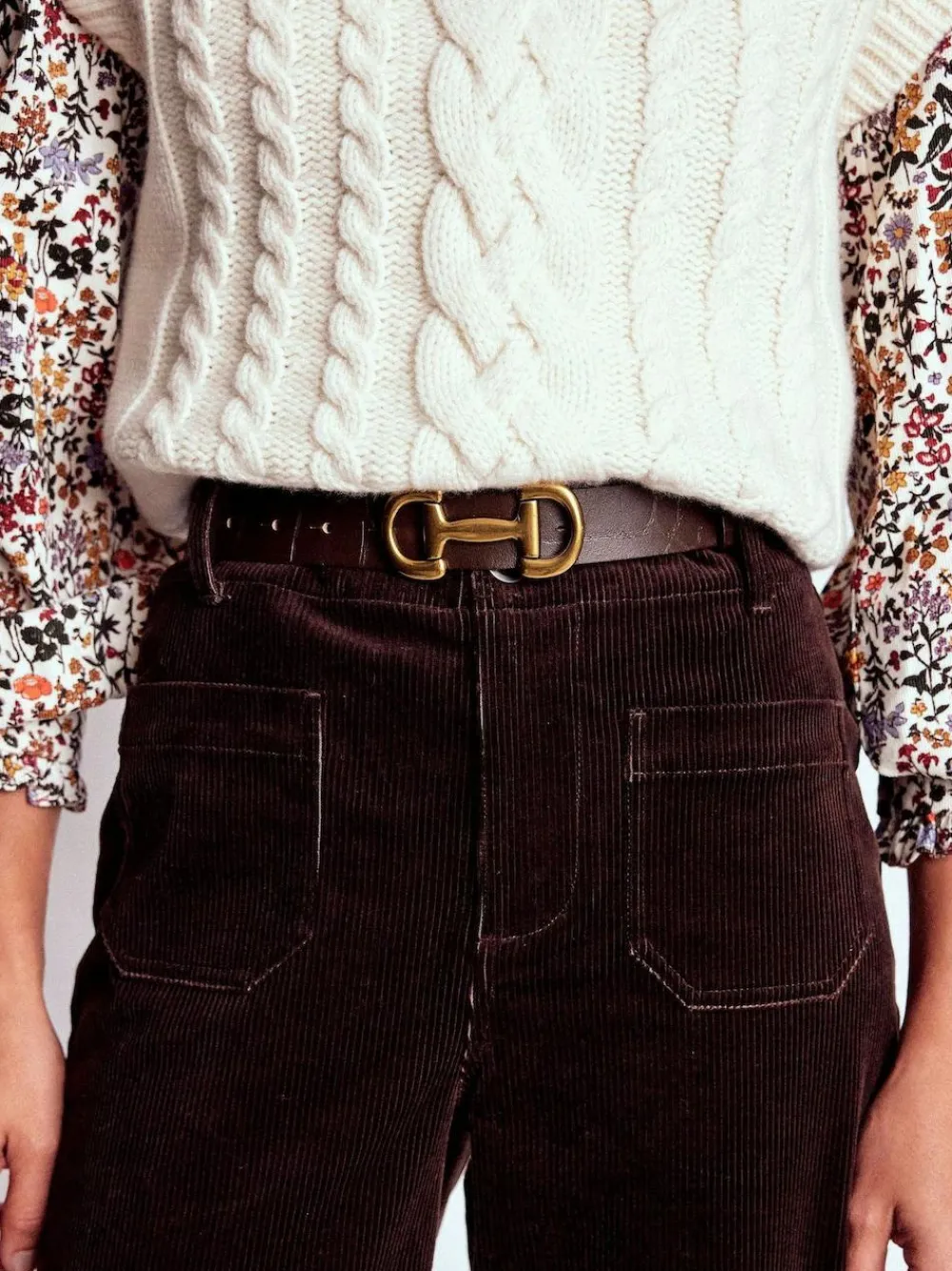 Sale Boden Brown Iris Snaffle-trim Leather Belt