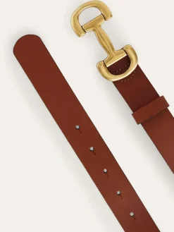 Discount Boden Snaffle-Trim Leather Belt Brown