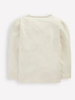 Boden Cream Puff Sleeve Applique T-Shirt^ T-Shirts
