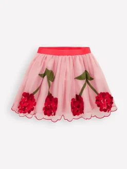 Discount Boden Pink Cherry Appliqué Tulle Skirt