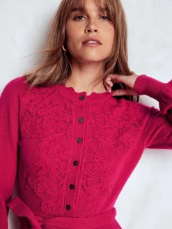 Boden Pink Lace Insert Knitted Midi Dress^Women Midi Dresses