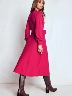 Boden Pink Lace Insert Knitted Midi Dress^Women Midi Dresses