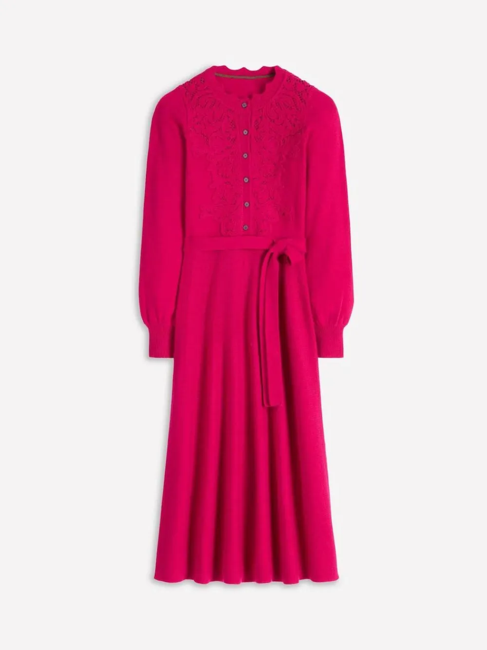 Boden Pink Lace Insert Knitted Midi Dress^Women Midi Dresses