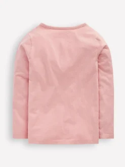 Discount Boden Pink Long Sleeve Appliqué T-Shirt