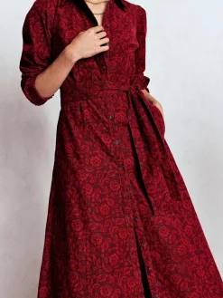 Outlet Boden Clara Cord Midi Dress Red