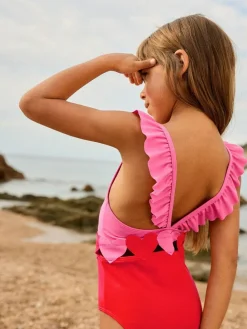 Boden Red Hallie Frill Strap Swimsuit^ Swimwear|Swimwear