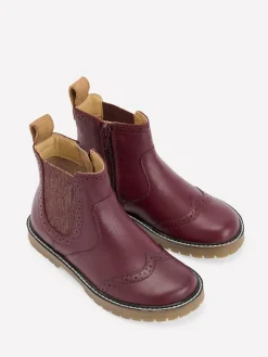 New Boden Red Leather Chelsea Boots