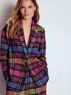 New Boden Red Woodbridge Check Blazer