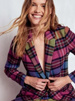 New Boden Red Woodbridge Check Blazer