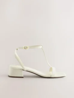 Next Extra Wide Fit Forever Comfort® Low Block Strappy Sandals^Women Heels