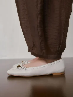 Next Forever Comfort® Leather Ruched Charm Ballet Flats^Women Flats