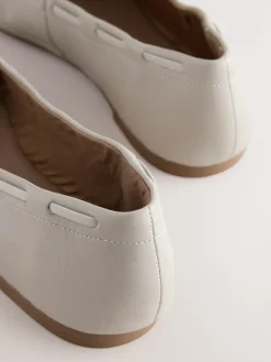 Next Forever Comfort® Leather Ruched Charm Ballet Flats^Women Flats