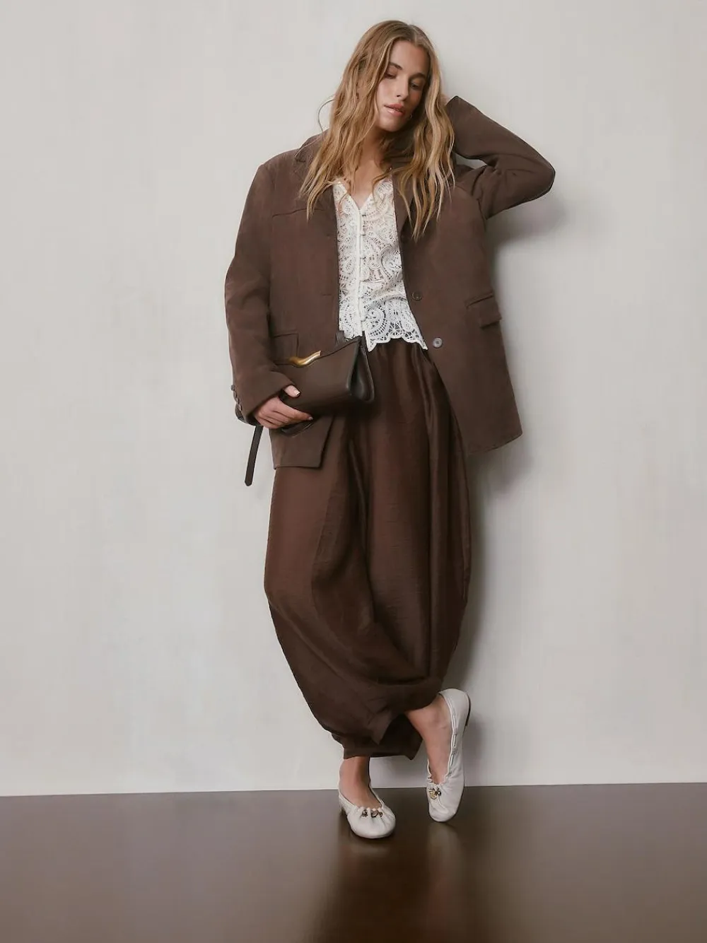 Next Forever Comfort® Leather Ruched Charm Ballet Flats^Women Flats